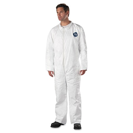 Dupont Tyvek Coveralls, Open Wrist/Ankle, HD Polyethylene, White, X-Large, PK25 PK TY120SWHXL002500